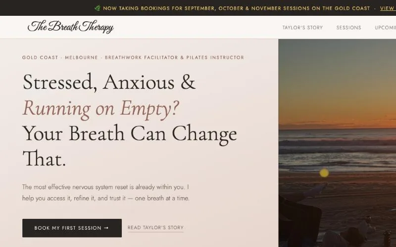 The Breath Therapy's website